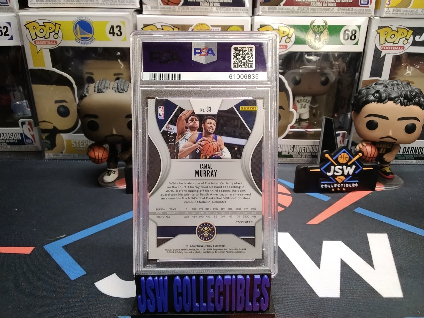 2019 Jamal Murray Orange Prizm PSA 9 13/49