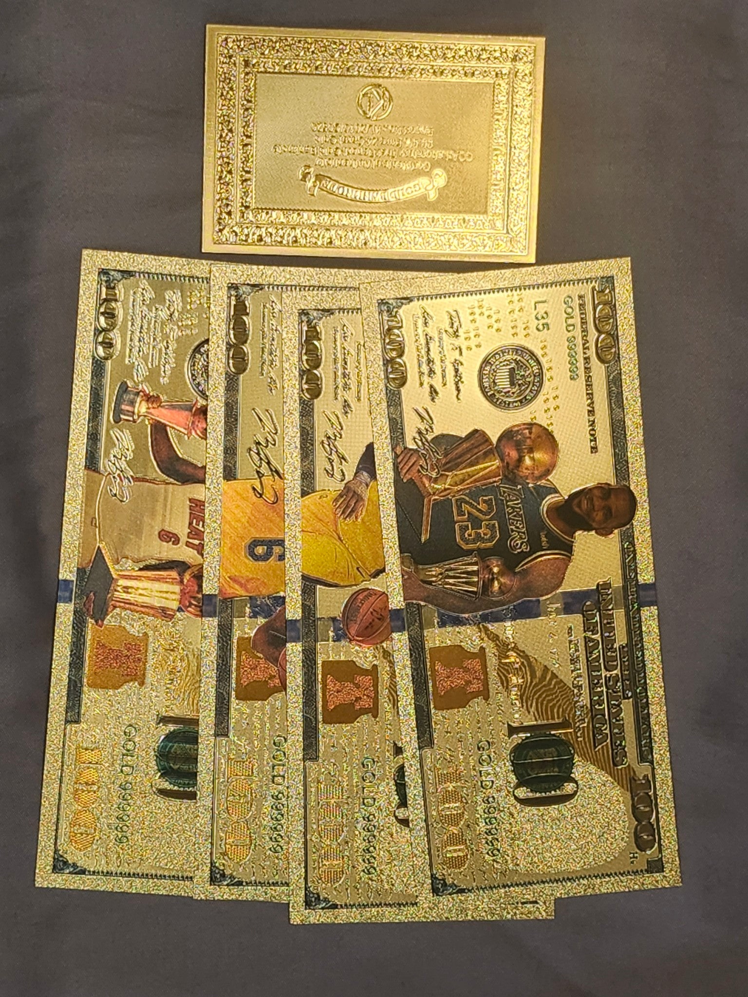 Lebron James 24k Gold Foils with COA