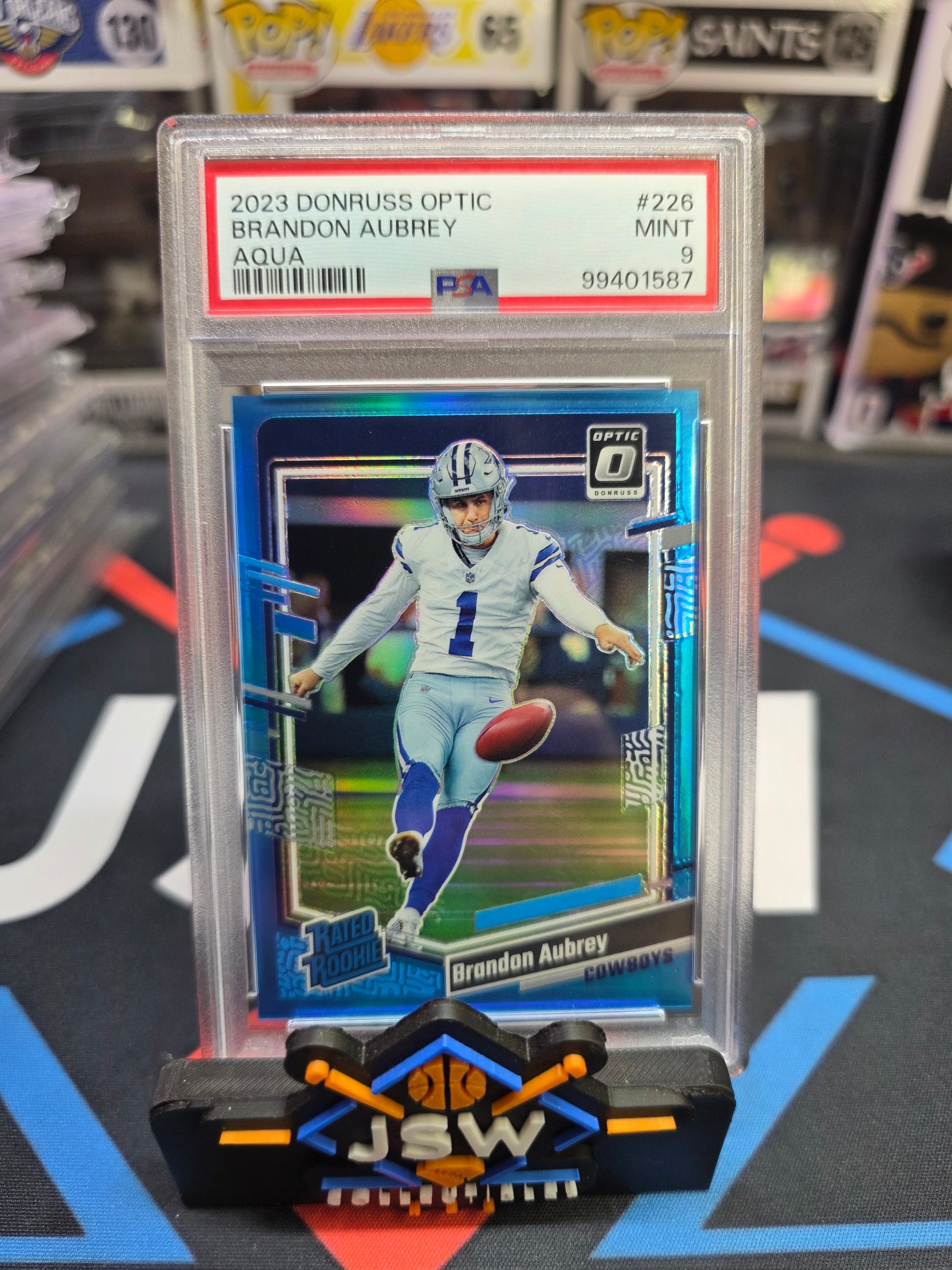 2023 Brandon Aubrey Aqua PSA 9 259/299