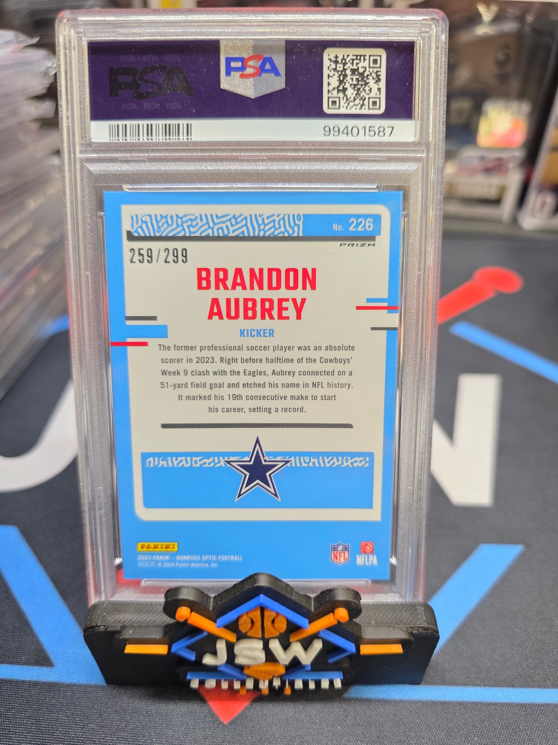 2023 Brandon Aubrey Aqua PSA 9 259/299