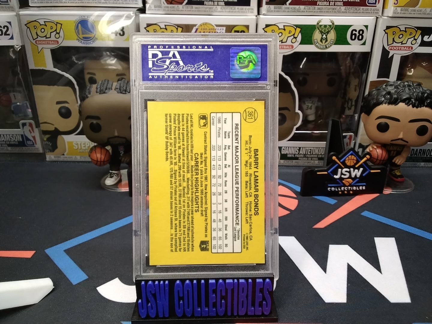 1987 Barry Bonds Donruss PSA 7 NM