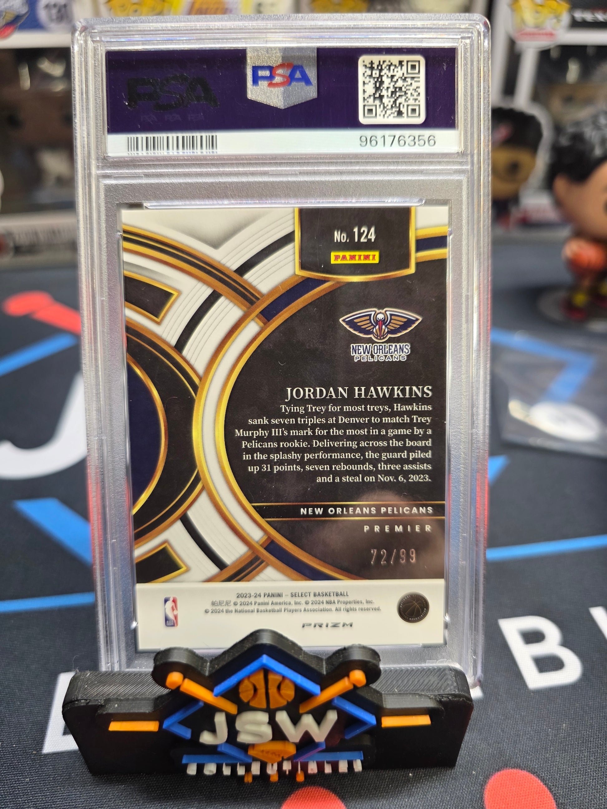 2023 Jordan Hawkins Pink Cracked Ice RC PSA8 72/99