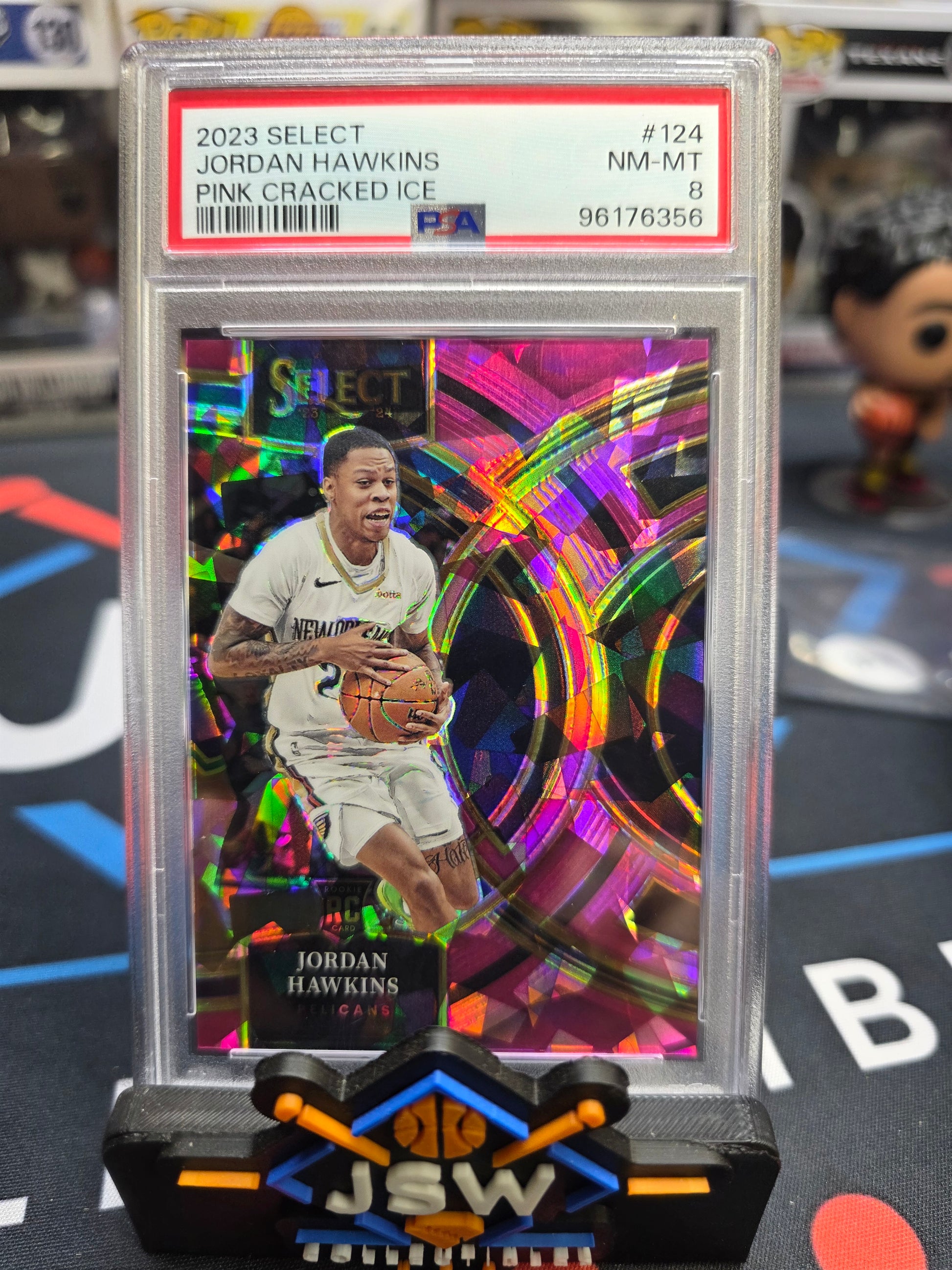 2023 Jordan Hawkins Pink Cracked Ice RC PSA8 72/99