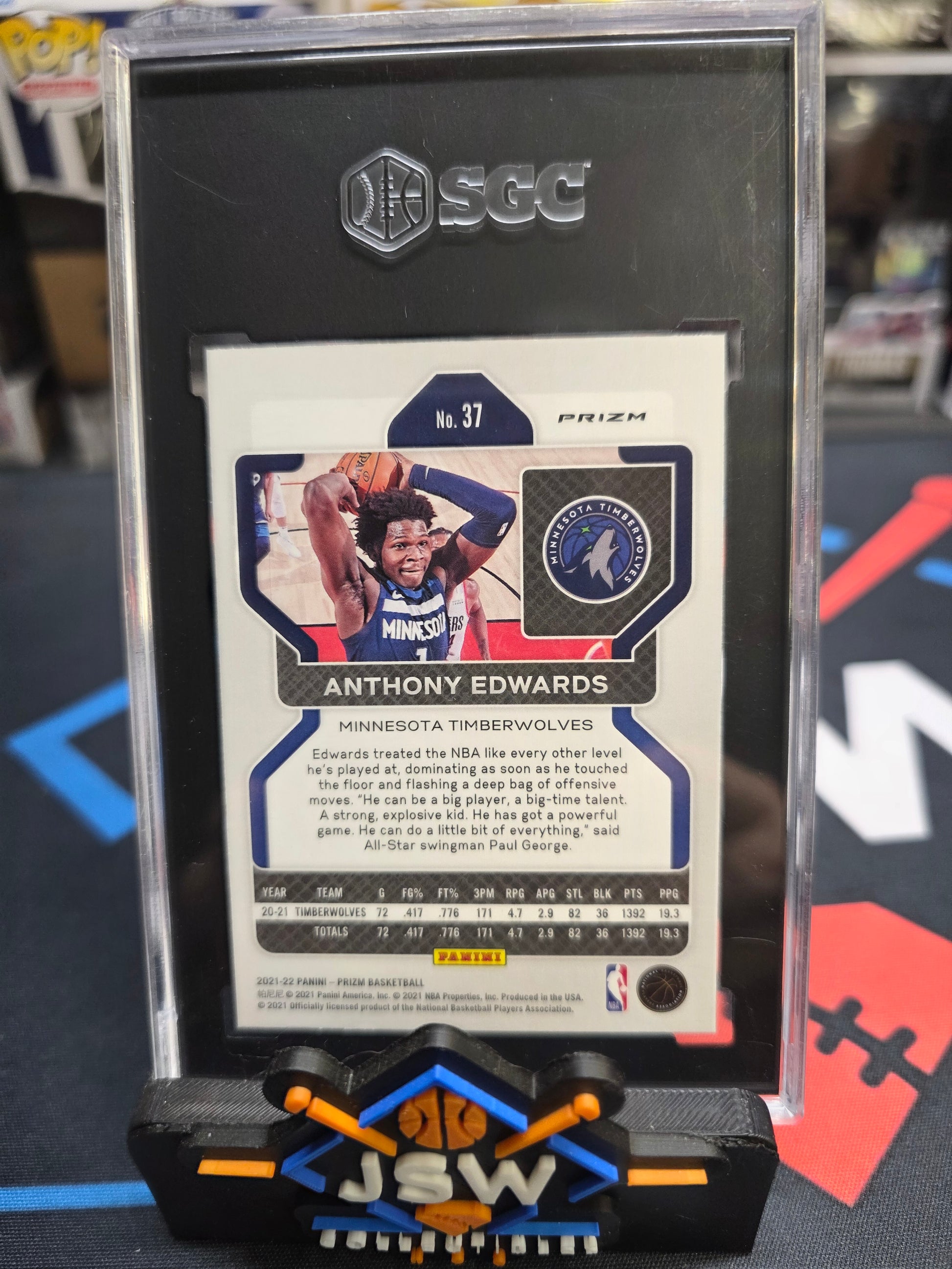 2021-22 Anthony Edwards Red/White/Blue Prizm SGC 9.5